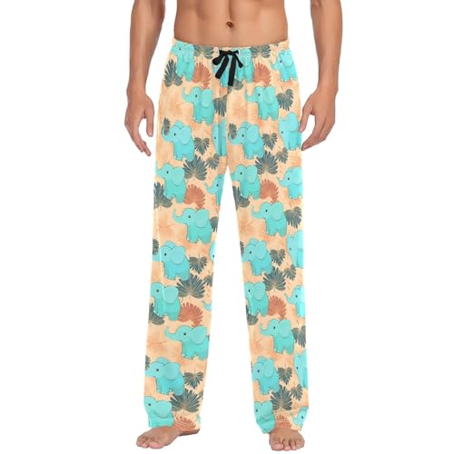 Men's Pajama Pants Teal Elephant Pajamas Bottoms Pj Pants Soft Cotton Lounge Pant Sleepwear Bottom for Men3