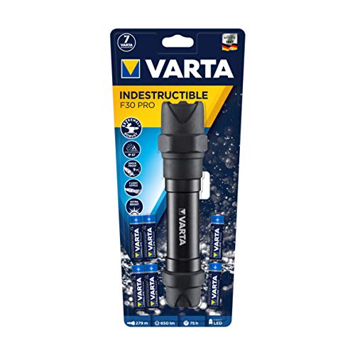 Varta Indestructible F30 Pro Nero Torcia A Mano Led - 3