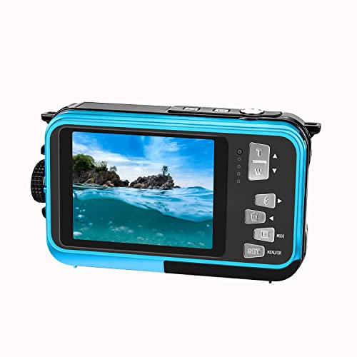 Camara Acuatica Full HD 2.7K 48 MP Camara Fotos Acuatica Sumergible Selfie Pantallas Dobles 16X Zoom Camara de Fotos Acuatica para bucear