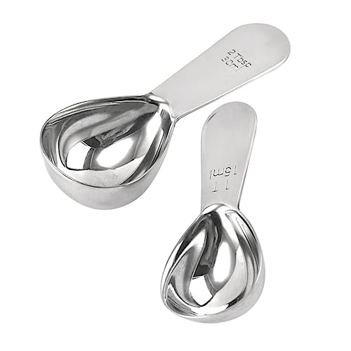 Mobestech 2Stücke Präzise Kaffeemaßlöffel Edelstahl
