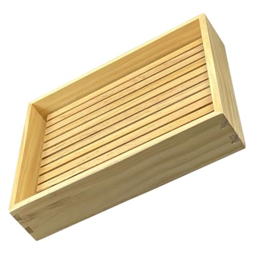 Plato rectangular de madera para sushi 20x15 cm miniatura 1