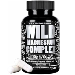Wild Foods Magnesium Complex Supplement – 7X Forms, 90 Capsules – High Absorption Magnesium Glycinate, Bisglycinate, Malate, Orotate, Citrate – Full Spectrum Magnesium Supplement – 500mg Magnesium