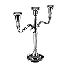 3-armige kandelaar van metaal – in barokstijl – kleur zilver