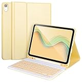 FAYGAOAI Funda con Teclado para iPad (A16) 11.ª/10.ª Generación, Contiene Ñ, Teclado Desmontable para iPad A16 11 Pulgadas 2025, 10.ª Generación, 10,9 Pulgadas 2022,Amarillo