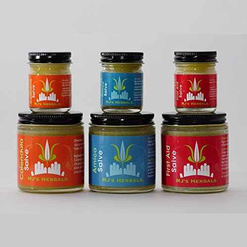 Mj’s Herbals Calendula Salve | Skin Soothing Balm, Eczema Cream, Diaper Rash, Scar Treatment, Bug Bite Itch Relief | Organic Calendula, Propolis Beeswax (1 Oz) #TOP6