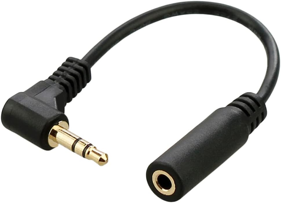 HDMIHOME 90 Degree Right Angled 3.5mm 3poles Audio Stereo Male to Female Extension Cable 10cm Black