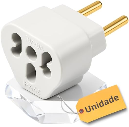 Unidade de adaptador de tomada simples 10A e 20A bivolt