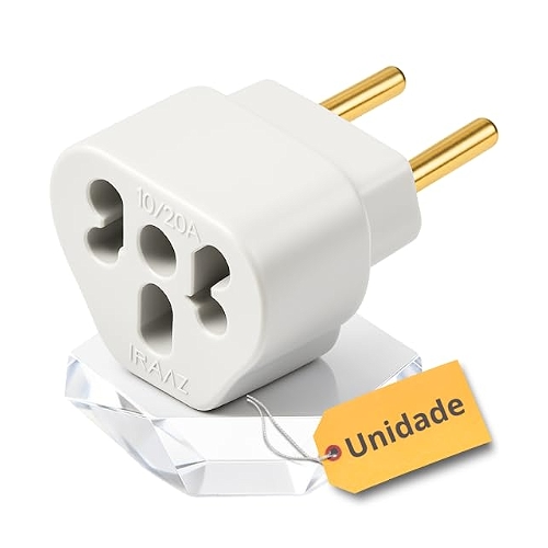 Unidade de Adaptador de Tomada 10A e 20A Bivolt - Adaptador para Chapinhas, Secador de Cabelo, Ferro de Passar, Airfryer- Plugue Seguro para Eletrodomésticos e Eletrônicos até 250V Unidade de Adaptador de Tomada 10A e 20A Bivolt - Adaptador para Chapinhas, Secador de Cabelo, Ferro de Passar, Airfryer- Plugue Seguro para Eletrodomésticos e Eletrônicos até 250V