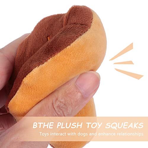 ULTECHNOVO 4Pcs Dog Squeaky Toy Pet Chew Brinquedos de Pelúcia Pelúcia Brinquedo Laranja Fruta Moran