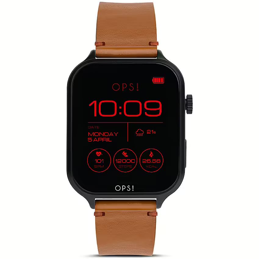 Montre smartwatch homme cuir marron Ops Objects OPSSW-46 Call
