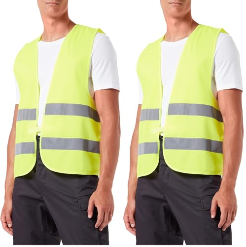 Inconnu Mixte de Securite Reflechissant Ce En-471 T/Xl Unique Gilet jaune haute visibilit, Jaune, XL EU (Lot de 2)