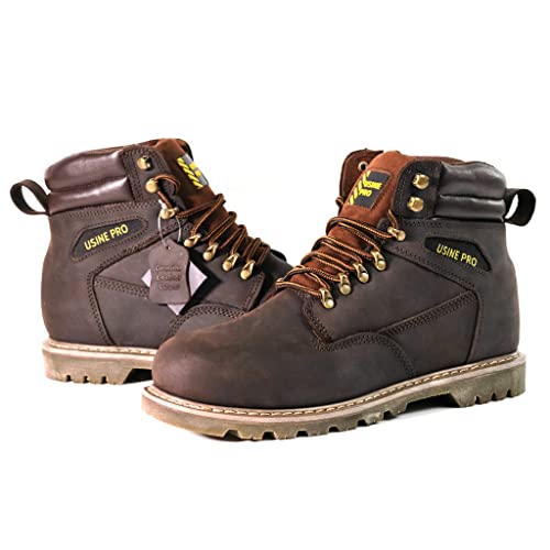 Men's 6" Steel Toe Industrial Work Boots Waterproof Crazy-Horse Slip Resistant3