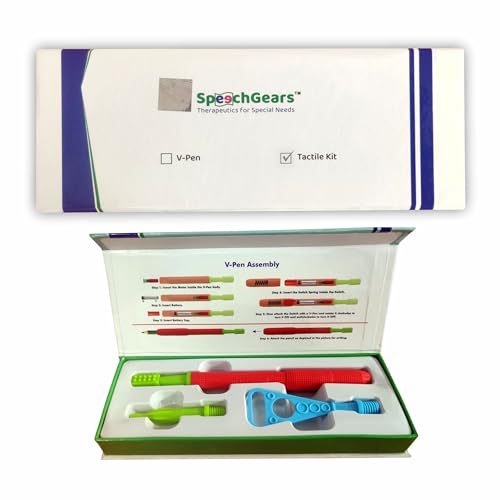 Image of SPEECHGEARS Tactile Kit, Sensory Integration Tools, Speech Tools, Feeding Tools, V-Pen, Uni-Tip, Pointed-Tip, Talk-Tip (Red)