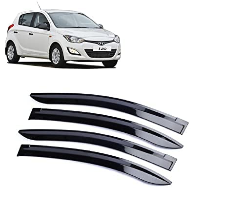 ROYALTECH Premium Non-Breakable Car Window Door Visor/Rain Guard/Wind Deflector Compatible for (Hyundai i20 (2008-2013))