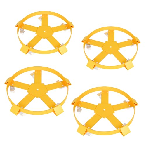 55 gal Drum Dolly, Extra Heavy Duty Dollies Swivel Casters Steel Frame Non Tip 1250 LBS 5 Wheel, 4pcs