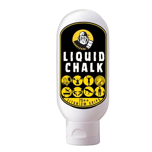 Muscleape Liquid Chalk Thick Cream for Stronger Titanium Strenght Dry Grip. Sweat Free Hands for Weightlifting, Gym, Calisthenics, Gymnastics, Crossfi