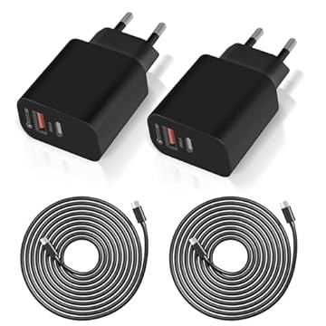 2 Pezzi Caricatore USB C, 20W Presa con 2 Pezzi 1m Cavo Compatibile con iPhone 15/iPhone 15 Plus/iPhone 15 Pro/iPhone 15 Pro Max/iPad e altro