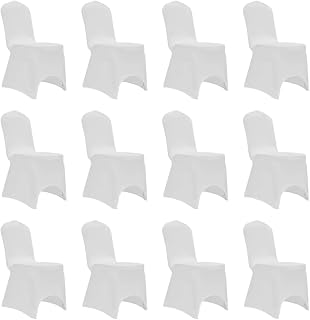 NQJIBUE - Fundas para silla (12 unidades), color blanco