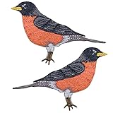 LLS Smile Sticker Set of 2 Patches American Robin Embroidered Applique Iron On Patches Logo Emblem for Superb Style Caps Bags Jackets Backpacks Accessories