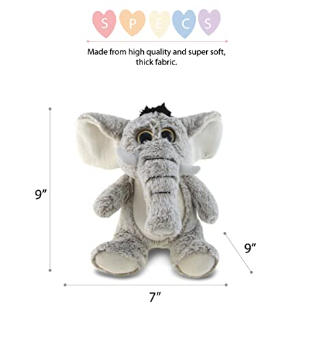 Dollibu Plush Elephant Stuffed Animal - Soft Fur Huggable Grey Elephant, Adorable Playtime Zoo Elephant Plush, Cute Wildlife Safari Cuddle Gift, Super Soft Animal Toy For Kids And Adults - 9 Inch #TOP2