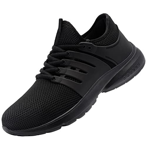 Dykhmily Waterproof Steel Toe Shoes For Women Lightweight Safety Toe Tennis Shoe Slip Resistant Breathable Food Service Work Shoes Puncture Proof(6.5,Black,D91815) #TOP7