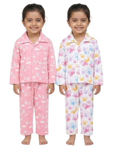 Image of The Mom Store Kids Cotton Night Suit for Boys and Girls | Breathable Night Dress for Kids Boys and Girls | Printed Nightsuit Pajama Set | Comfortable All-Season Sleepwear for Daily Use | Combo Set