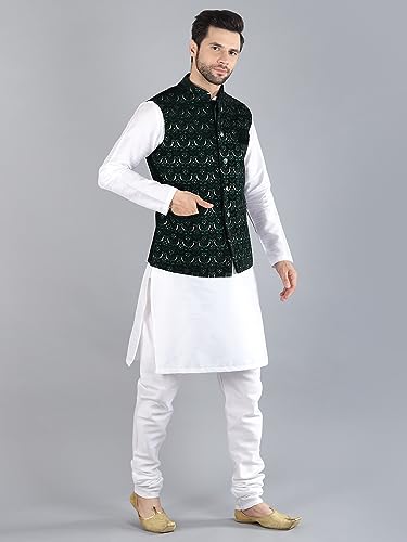 Image of Uri and MacKenzie Men's Silk Blend Kurta Pajama with Designer Ethnic Nehru Jacket /Modi Jacket