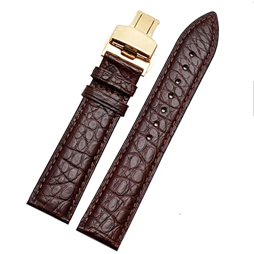 Bracelet montre cuir crocodile 15mm résistant avec son fermoir pliable