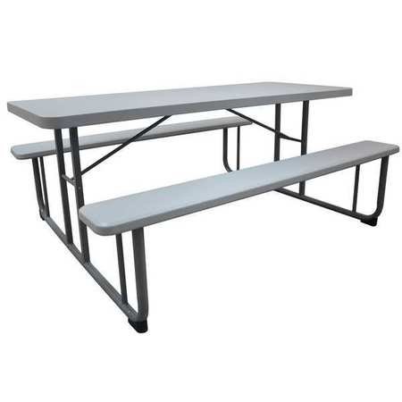 GRAINGER APPROVED Picnic Table, 72" W x60 D,