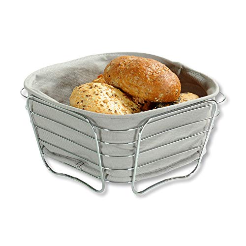Kesper | Brot- und Obstkorb, Material: Metall, Maße: 21 x 21 x 11 cm, Farbe: Grau | 90871