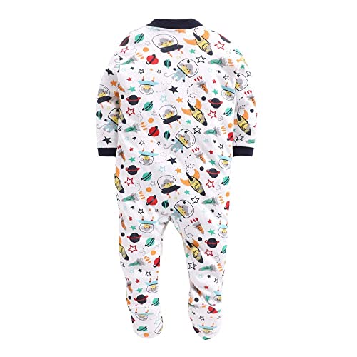 Image of Pooja Baby Rompers Sleepsuit Kid's Cotton All Over Print Night Suits Pack of 3
