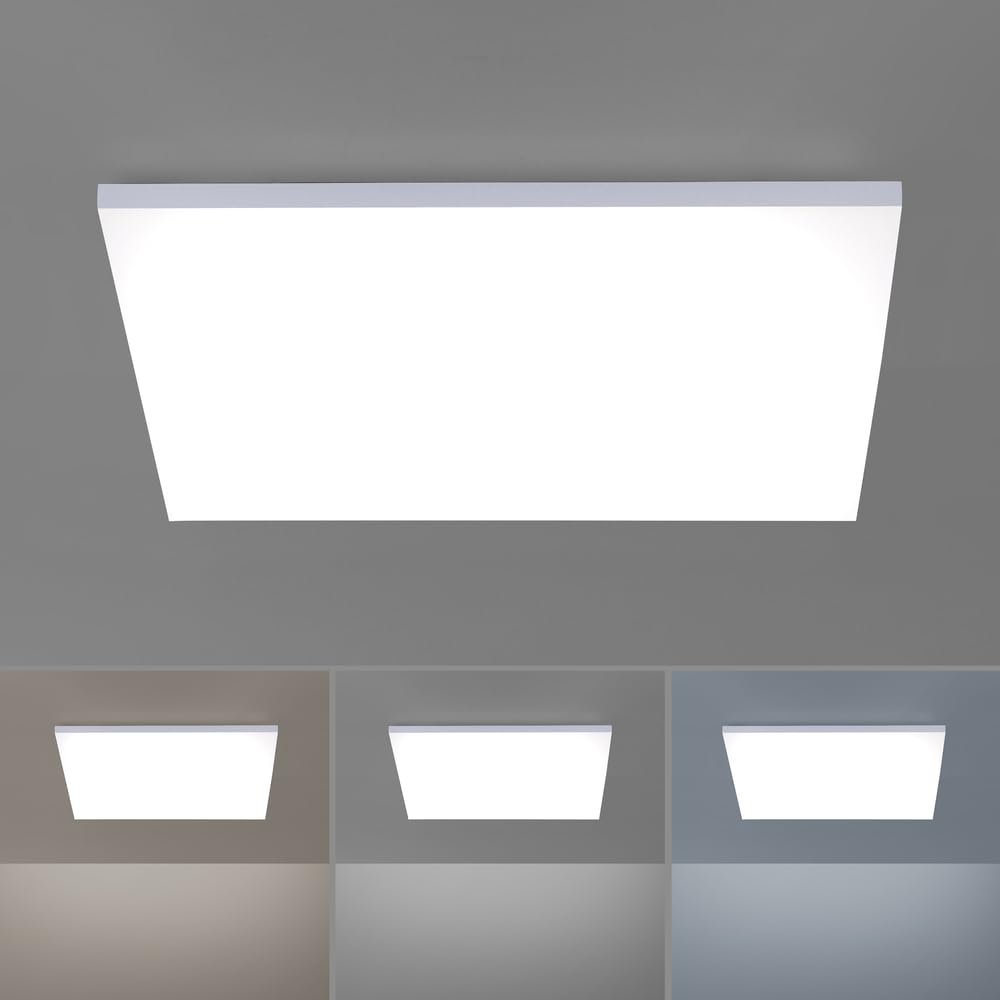 Paul Neuhaus LED Deckenleuchte rahmenlos CCT 62x62cm Fernbedienung | CCT Lichttemperaturwechsel, dimmbar, Fernbedienung