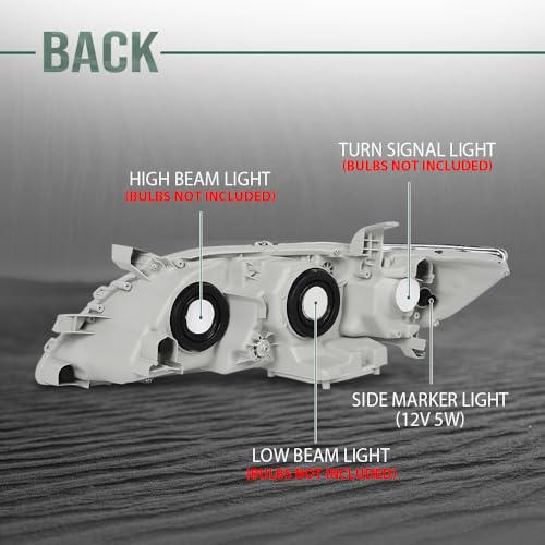 Image of GRAND ORANGE Headlight Assembly Front Headlamp Right Side Compatible with Toyota Camry 2007-2009 TO2502200 / TO2518119 / 20-6758-80 /206758801 Clear Lens Chrome Housing Amber Reflector OE Replacement