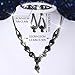 Unicra Black Bridal Wedding Jewelry Set Rhinestone Necklace Earrings Bracelet Sets Formal Prom Costume Jewelry Sets for Women and Brides (Black Plated - Black)