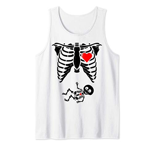 Skeleton Pregnancy Shirt Baby X-Ray Halloween Pregnant Canotta
