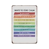 XIAJVS Ways to stay calm Vintage Metal Aluminum Signs Posters Wall Decor for Bedroom Bathroom Kitchen Bar Room Decoration 8x12 Inches
