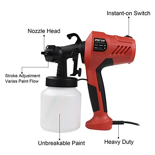 Image of 400W Airless High Pressure Paint Sprayer Electric Gun for DIY Crafts; Wall; Woods and Vehicle; Multicolored