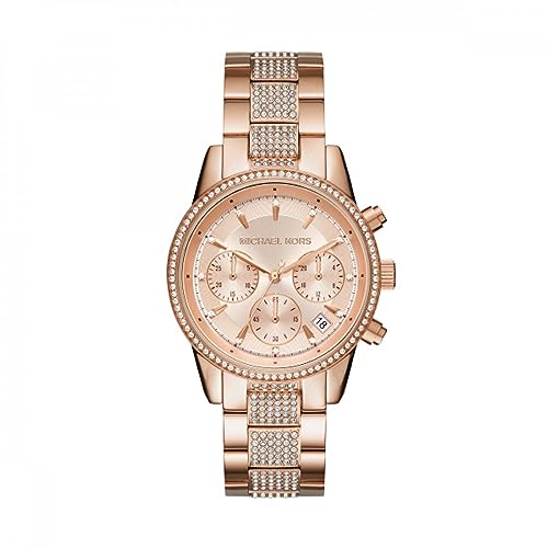 Michael Kors Ritz Women’s Quartz Chronograph Watch, 37mm Steel Strap