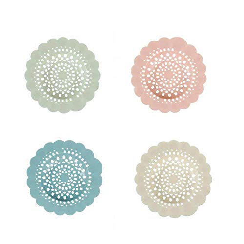 Shower Drain Hair Catcher Hair Stopper,Yihui Flower Shaped Rubber Drain Protector Hair Strainer Snare for Kitchen and Bathtub-4 Pack in Assorted Colors