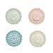 Yihui Shower Drain Hair Catcher Hair Stopper, Flower Shaped Rubber Drain Protector Hair Strainer Snare for Kitchen and Bathtub-4 Pack in Assorted Colors