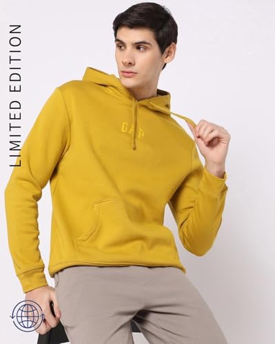 Image of Gap Men Regular Fit Logo Print Full Sleevesd Cotton Hoodie