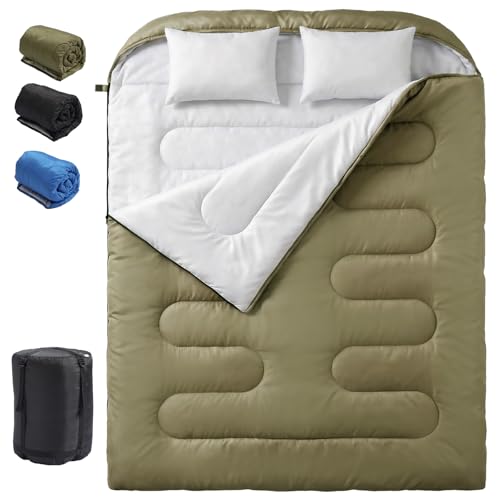 NEWBULIG Double Sleeping Bag for Adults with Pillows, XL...