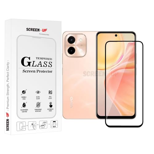 Image of ScreenUp Tempered Glass For vivo Y28 4G - Ultra Clear, 9H Scratch Resistant, Full Coverage, Easy Install Screen Protector