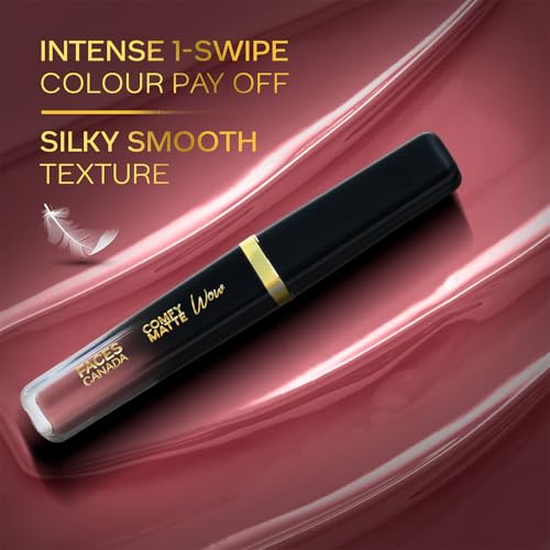 Image of FACESCANADA Comfy Matte Wow Liquid Lipstick Mauve Majesty 02 3.8ml | One Swipe Application | Highly Pigmented | Comfortable Wear | Glides Smoothly | Long Lasting | Transferproof