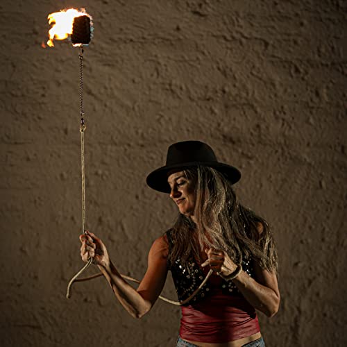 Fire Rope Dart – 3 Inch Woven Kevlar Moonblaze Head – 12 Foot Cotton Rope Lead/Leash – Martial Arts, Meteor Hammer, Flow, Spinning, Circus, Dance Prop – For Festivals & Performances – By Fire Mecca #TOP5