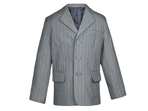 Unotux Baby Toddler Boy Formal Wedding Party Tuxedo Suit Pinstripe Gray Jacket Sm-20 (10)