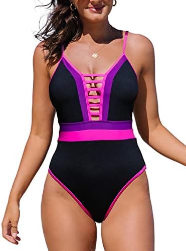 Roselychic Womens One Piece Swimsuits Sexy Cutout Bathing Suits String Monokini Swimwear
