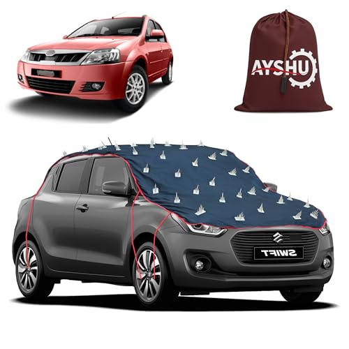 Image of AYSHU Water-Resistant Spike Car Cover for Mahindra Verito - Protects from Dogs, Monkeys, Dust, Sunlight & UV - Full Roof Universal Fit