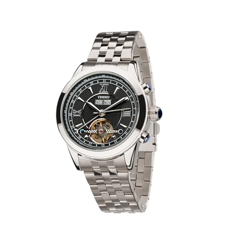 TIME100 Orologio Automatico da Uomo in Acciaio Inox, Cronografo Business