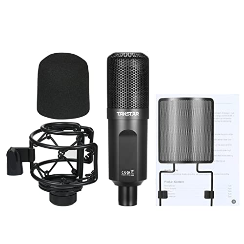 lifcasual TAKSTAR PC-K750 Microfone de Gravação Profissional Mic Condensador XLR Mic de Estúdio Card